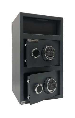 SOUTHEASTERN 660EE double door deposit drop safe quick access electronic lock with back up key - Southeastern Safes